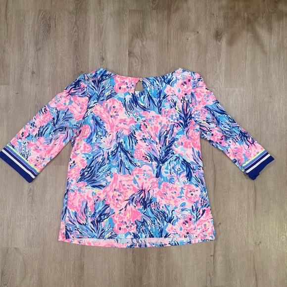 Lilly Pulitzer Waverly Top in Lapis Lazuli Horseshoe Bay Size XL - Picture 5 of 5